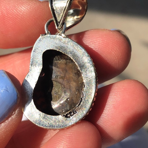 Ammonite and Sterling Silver pendant - Picture 3 of 3